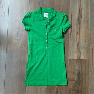 Green Lacoste button down polo